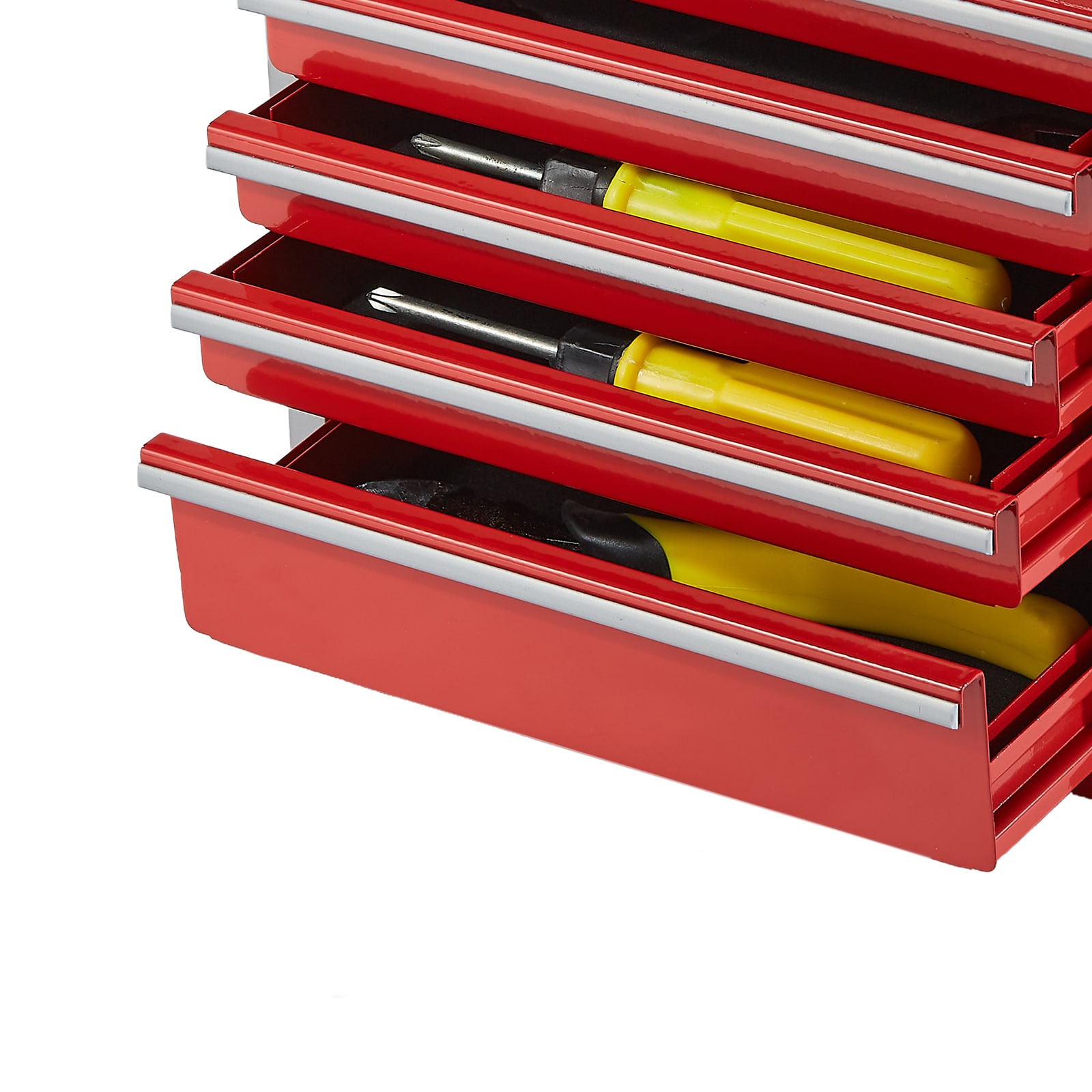 Tool Box 8.6-inch Portable Metal Tool Box With 5 Drawers Tool Organizer Red_voghion.com
